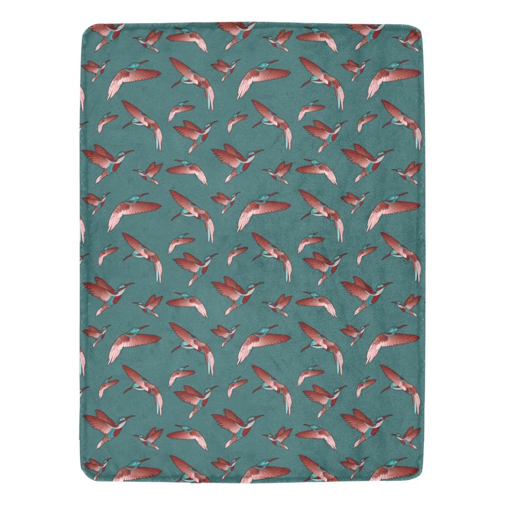 Red Swift Turquoise Ultra-Soft Micro Fleece Blanket 60"x80" Ultra-Soft Blanket 60''x80'' e-joyer 