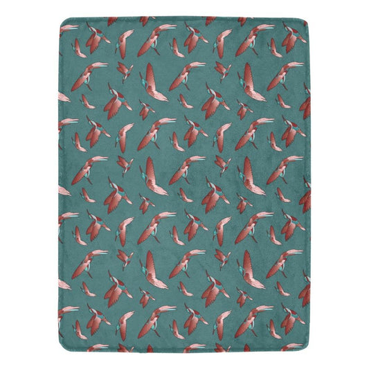 Red Swift Turquoise Ultra-Soft Micro Fleece Blanket 60"x80" Ultra-Soft Blanket 60''x80'' e-joyer 