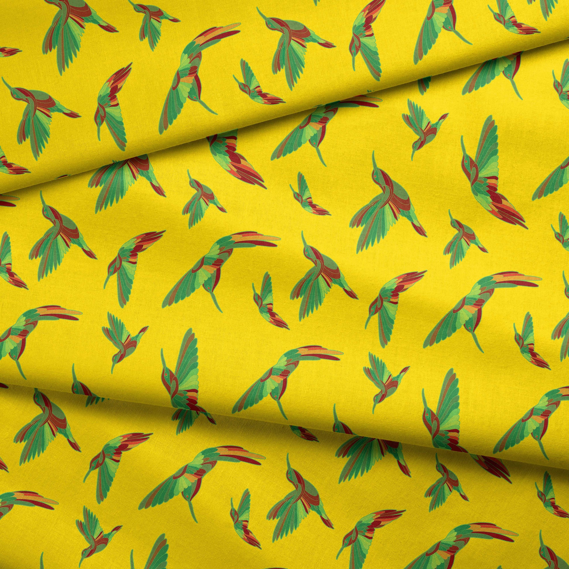 Red Swift Yellow Cotton Poplin Fabric By the Yard Fabric NBprintex 