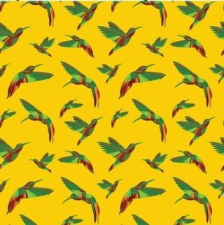 Red Swift Yellow Cotton Poplin Fabric By the Yard Fabric NBprintex 