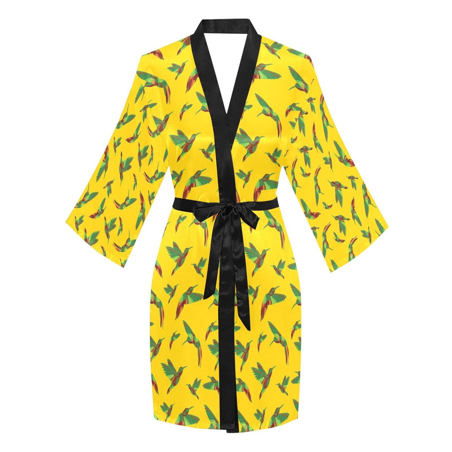 Red Swift Yellow Long Sleeve Kimono Robe Long Sleeve Kimono Robe e-joyer 