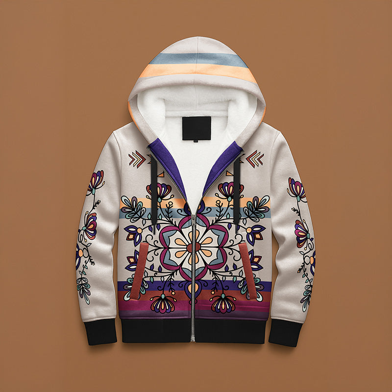 Aurora Petal Glow Women's Sherpa Hoodie