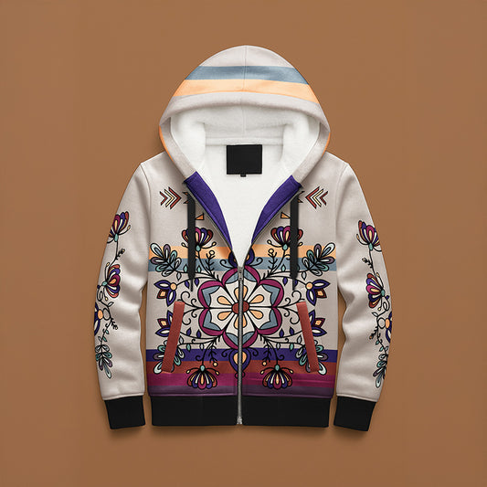 Aurora Petal Glow Women's Sherpa Hoodie