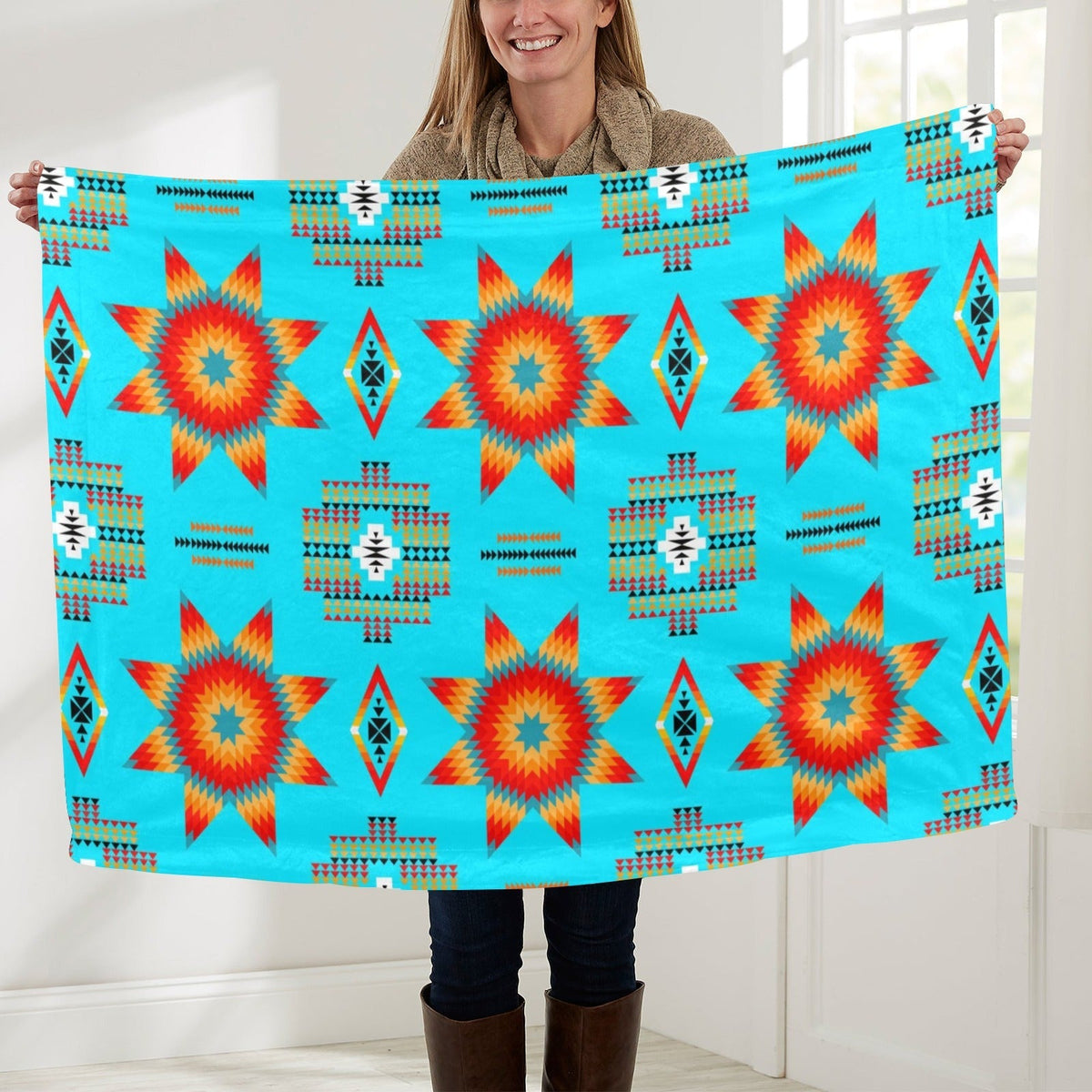 Rising Star Harvest Moon Large Baby Blanket by 49 Dzine