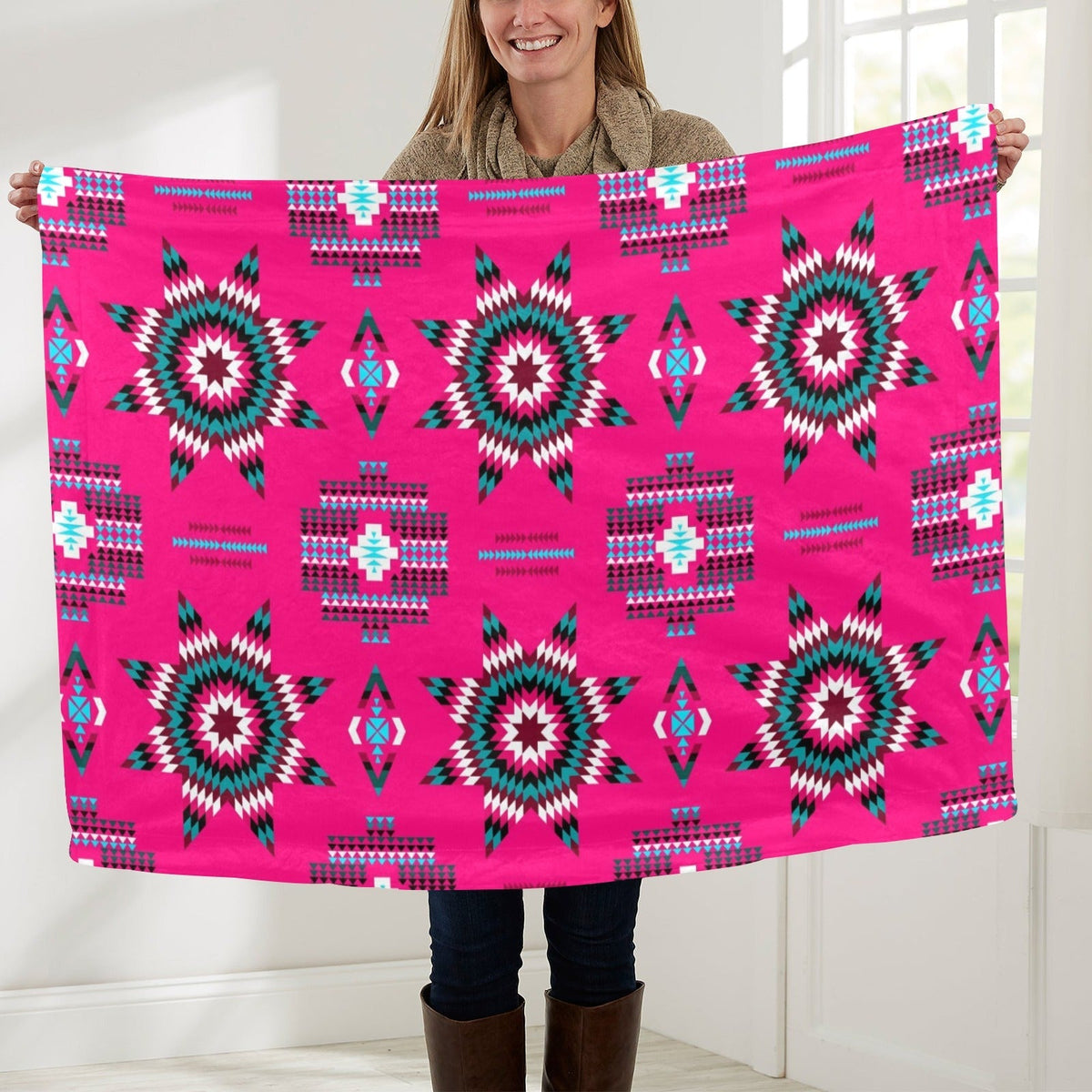 Rising Star Strawberry Moon Large Baby Blanket by 49 Dzine