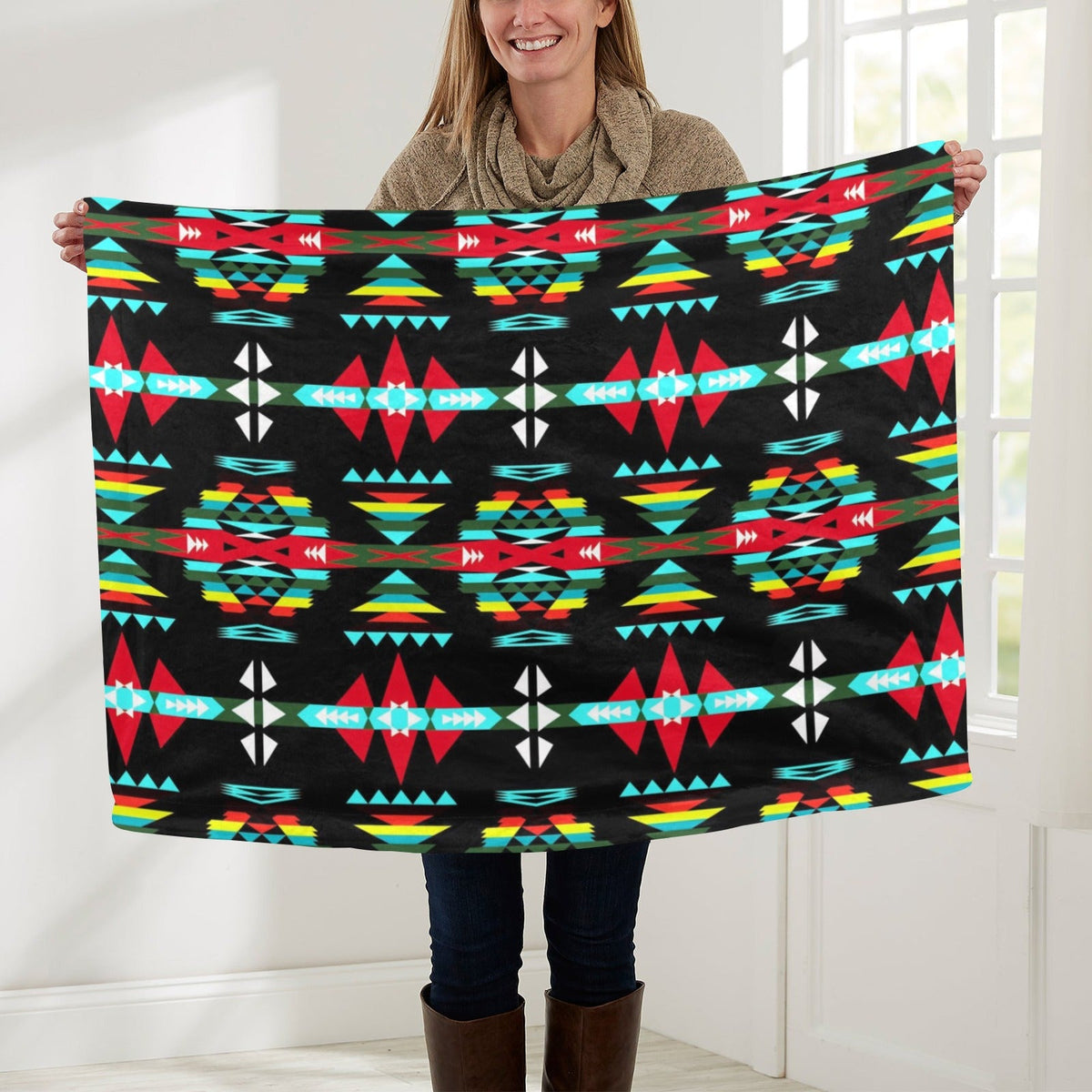 River Trail Sunset Small Baby Blanket by 49 Dzine