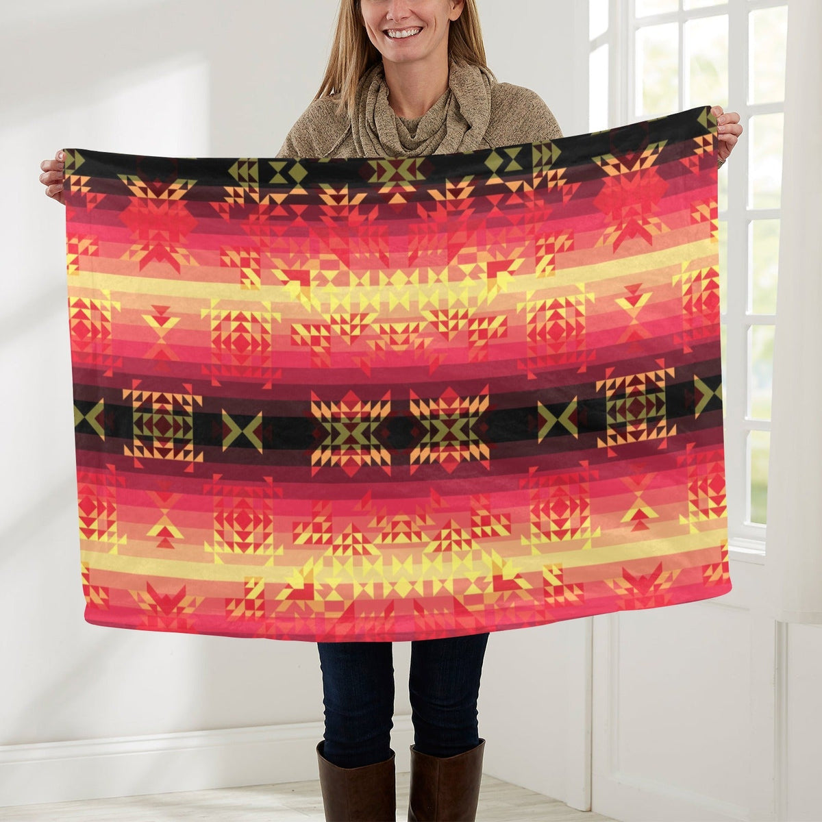 Soleil Fusion Rouge Small Baby Blanket by 49 Dzine