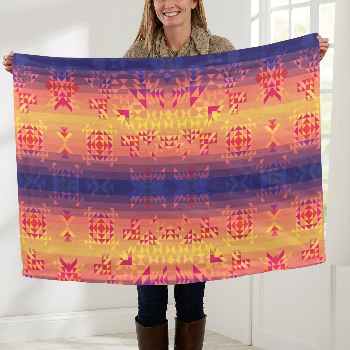 Soleil Indigo Large Baby Blanket by 49 Dzine