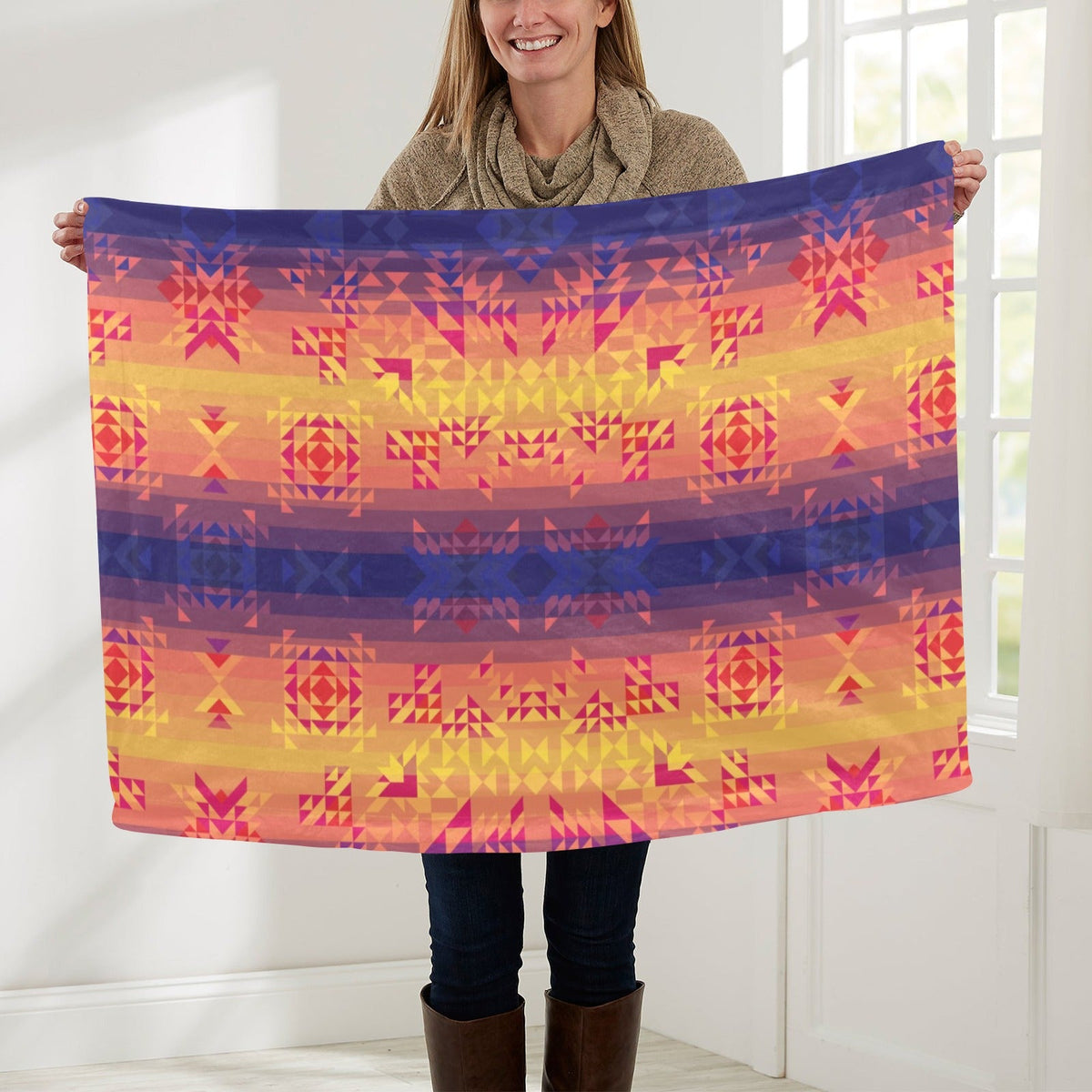 Soleil Indigo Small Baby Blanket by 49 Dzine
