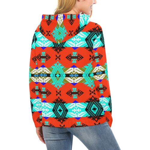 Sovereign Nation Blue All Over Print Hoodie for Women (USA Size) (Model H13) All Over Print Hoodie for Women (H13) e-joyer 