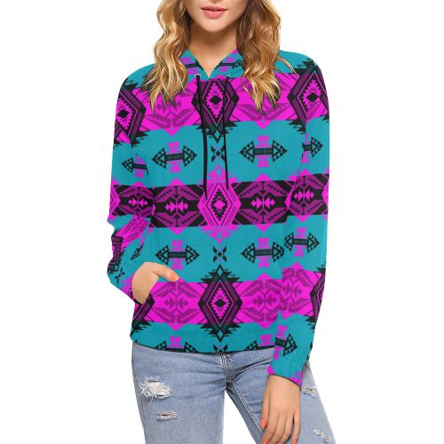 Sovereign Nation Deep Lake and Sunset All Over Print Hoodie for Women (USA Size) (Model H13) All Over Print Hoodie for Women (H13) e-joyer 