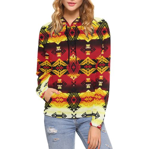 Sovereign Nation Fire All Over Print Hoodie for Women (USA Size) (Model H13) All Over Print Hoodie for Women (H13) e-joyer 