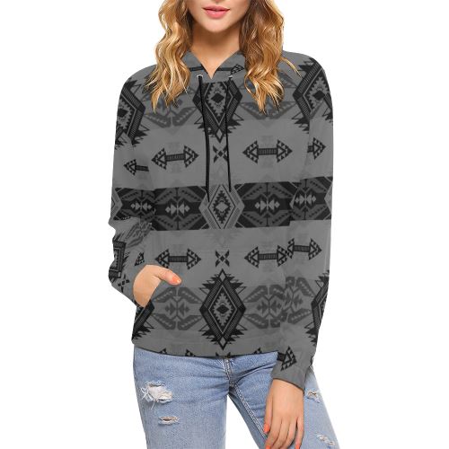 Sovereign Nation Gray All Over Print Hoodie for Women (USA Size) (Model H13) All Over Print Hoodie for Women (H13) e-joyer 