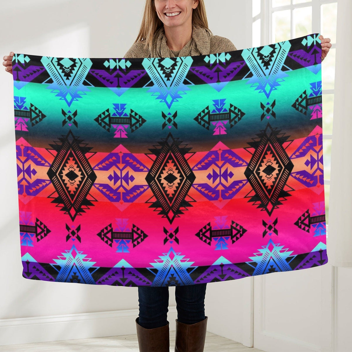 Sovereign Nation Sunrise Large Baby Blanket by 49 Dzine