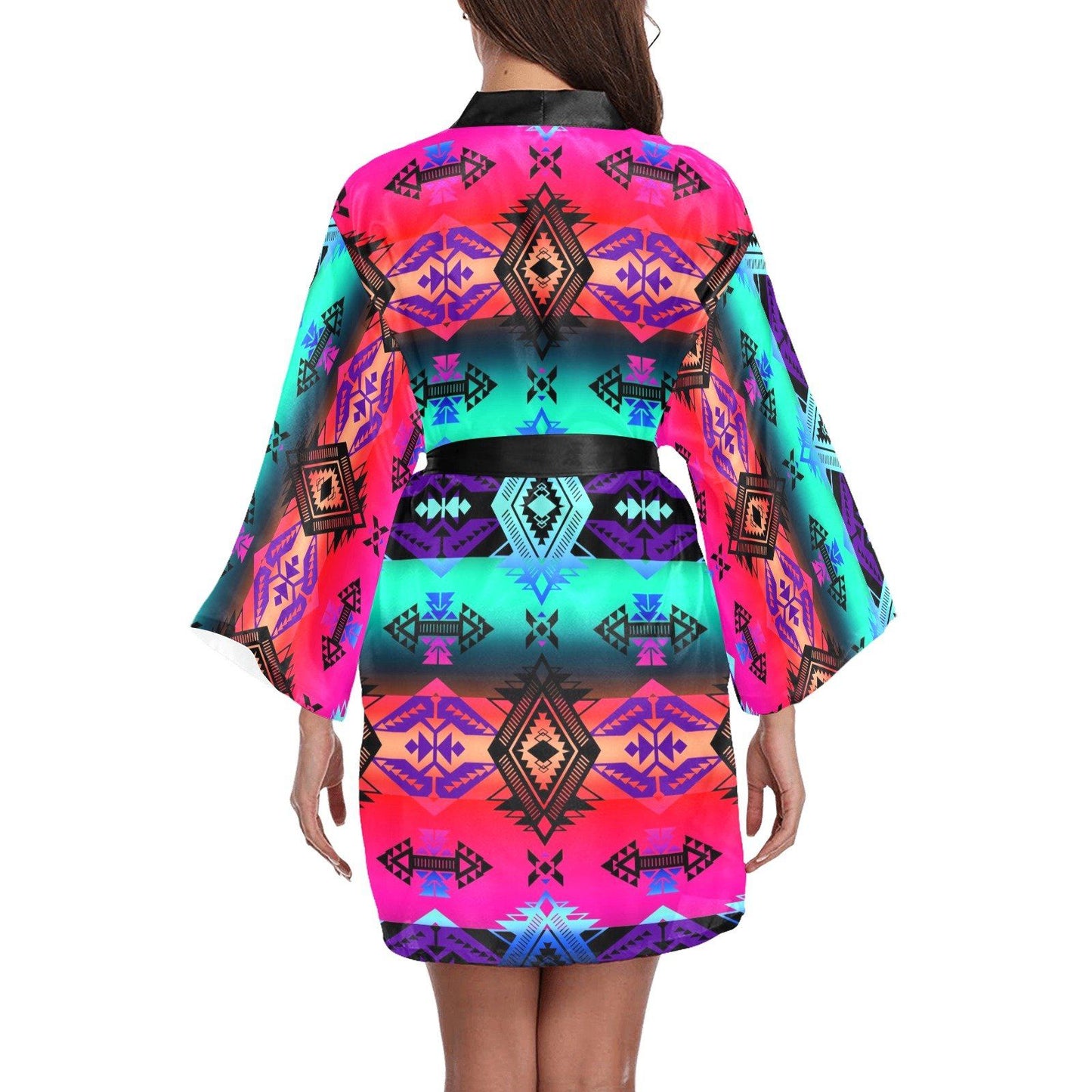 Sovereign Nation Sunrise Long Sleeve Kimono Robe Long Sleeve Kimono Robe e-joyer 