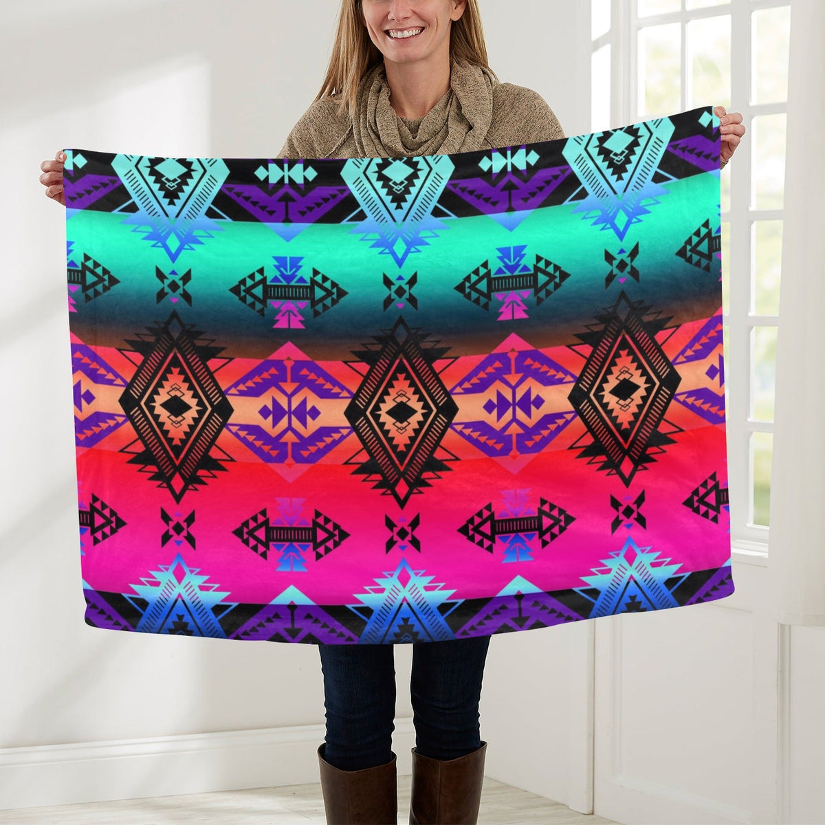 Sovereign Nation Sunrise Small Baby Blanket by 49 Dzine
