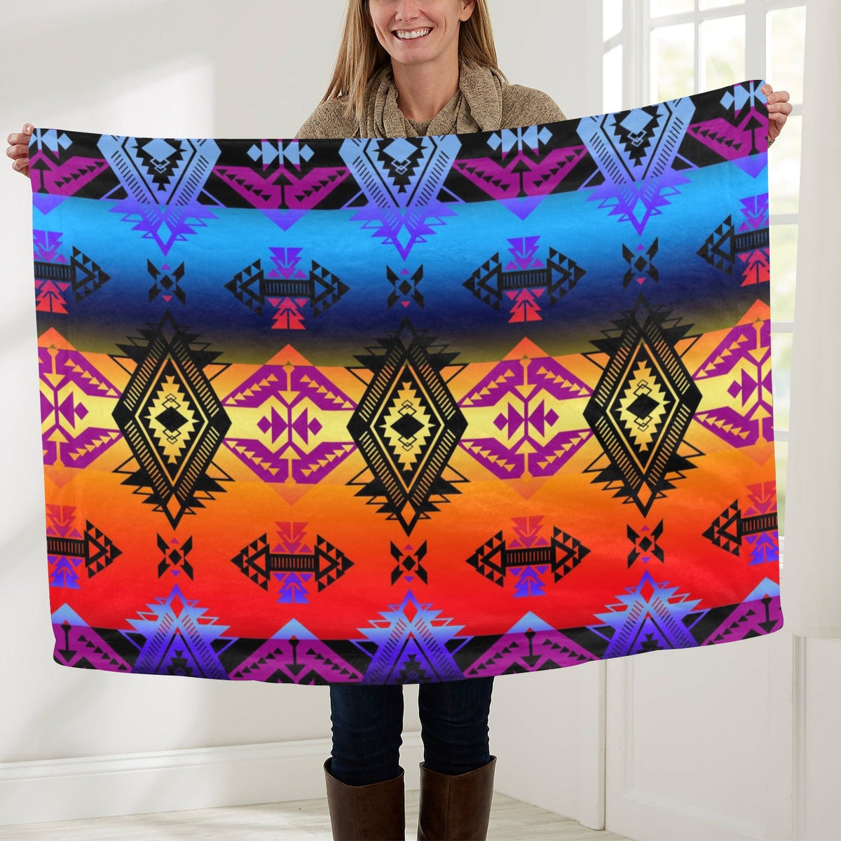 Sovereign Nation Sunset Large Baby Blanket by 49 Dzine