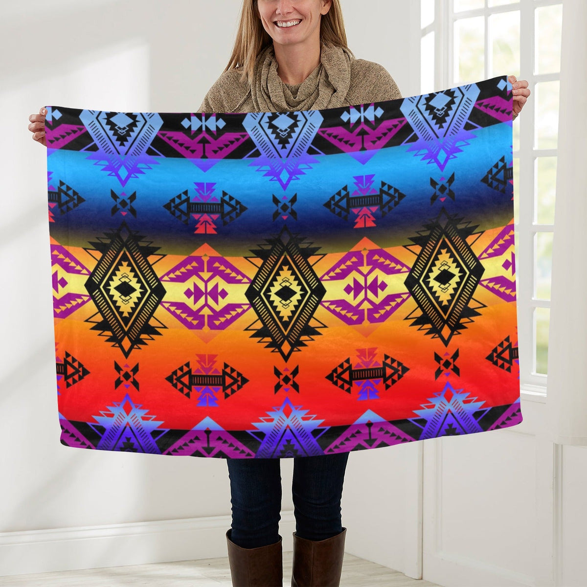 Sovereign Nation Sunset Small Baby Blanket by 49 Dzine