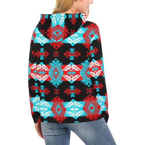 Sovereign Nation Trade Blanket v2 All Over Print Hoodie for Women (USA Size) (Model H13) All Over Print Hoodie for Women (H13) e-joyer 