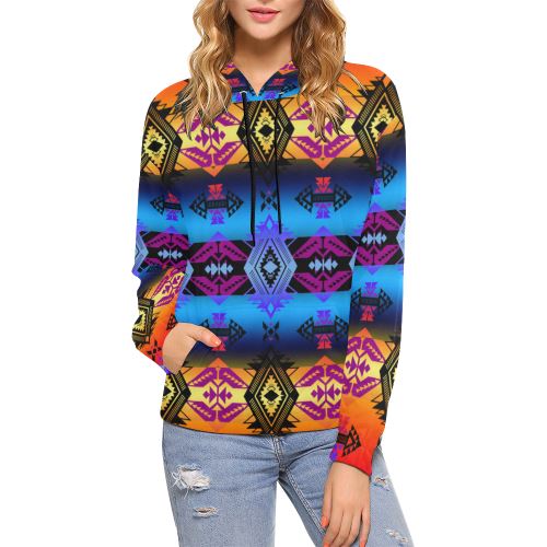 Soveriegn Nation Sunset All Over Print Hoodie for Women (USA Size) (Model H13) All Over Print Hoodie for Women (H13) e-joyer 