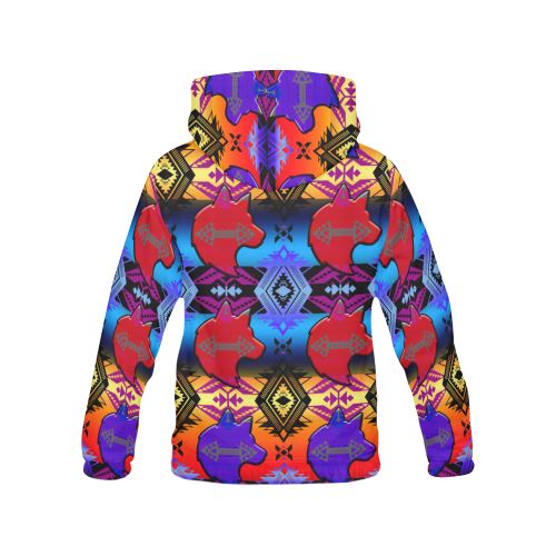 Soveriegn Nation Sunset with Wolf All Over Print Hoodie for Women (USA Size) (Model H13) All Over Print Hoodie for Women (H13) e-joyer 