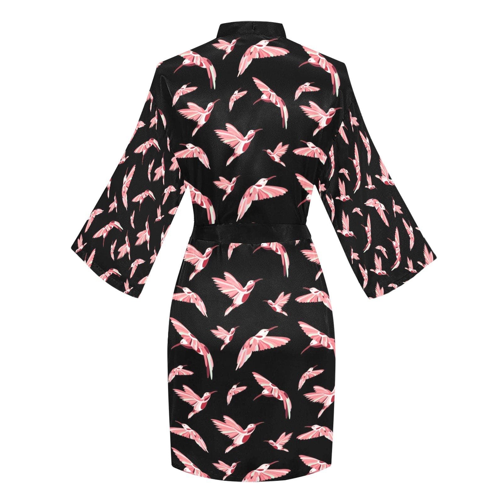 Strawberry Black Long Sleeve Kimono Robe Long Sleeve Kimono Robe e-joyer 