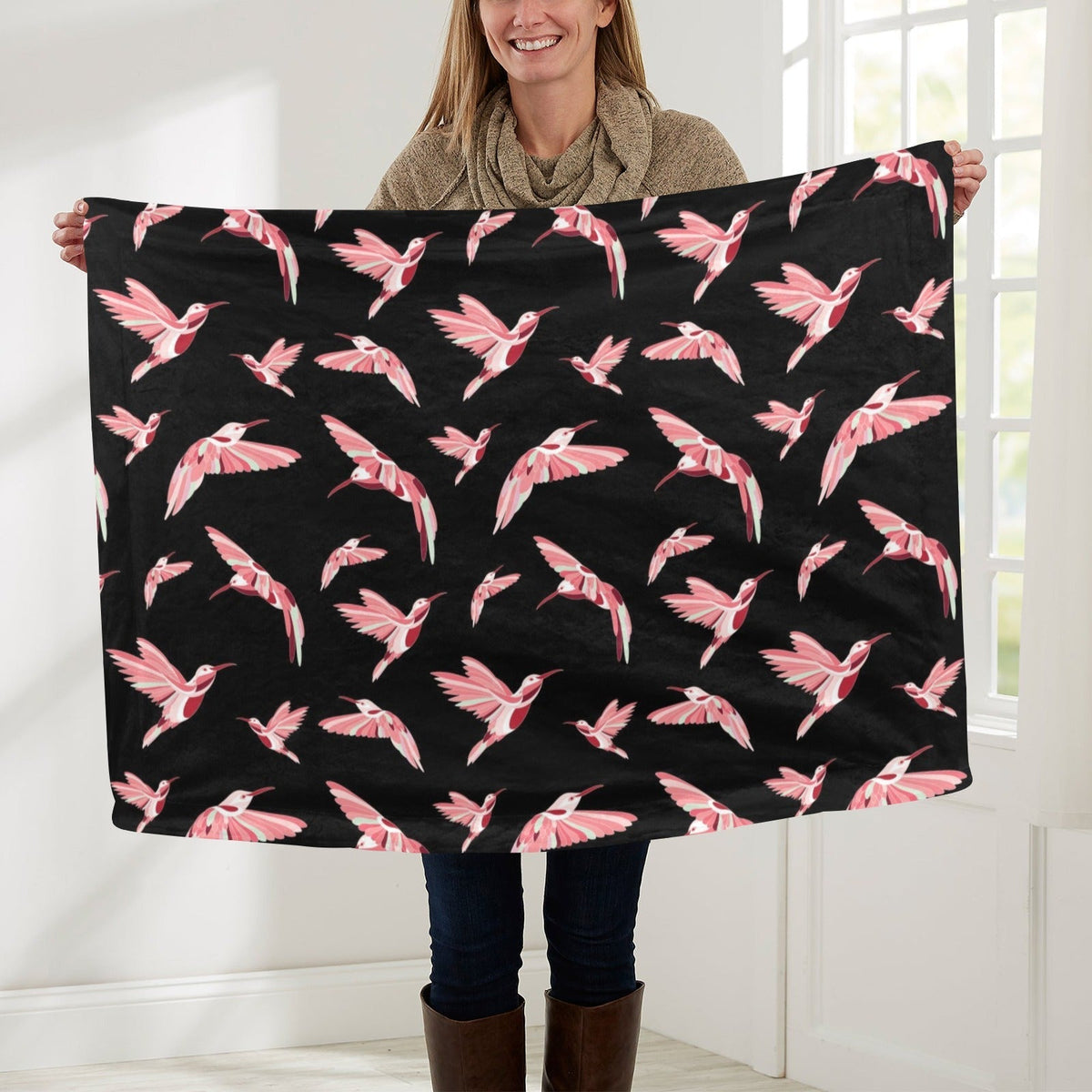 Strawberry Black Small Baby Blanket by 49 Dzine