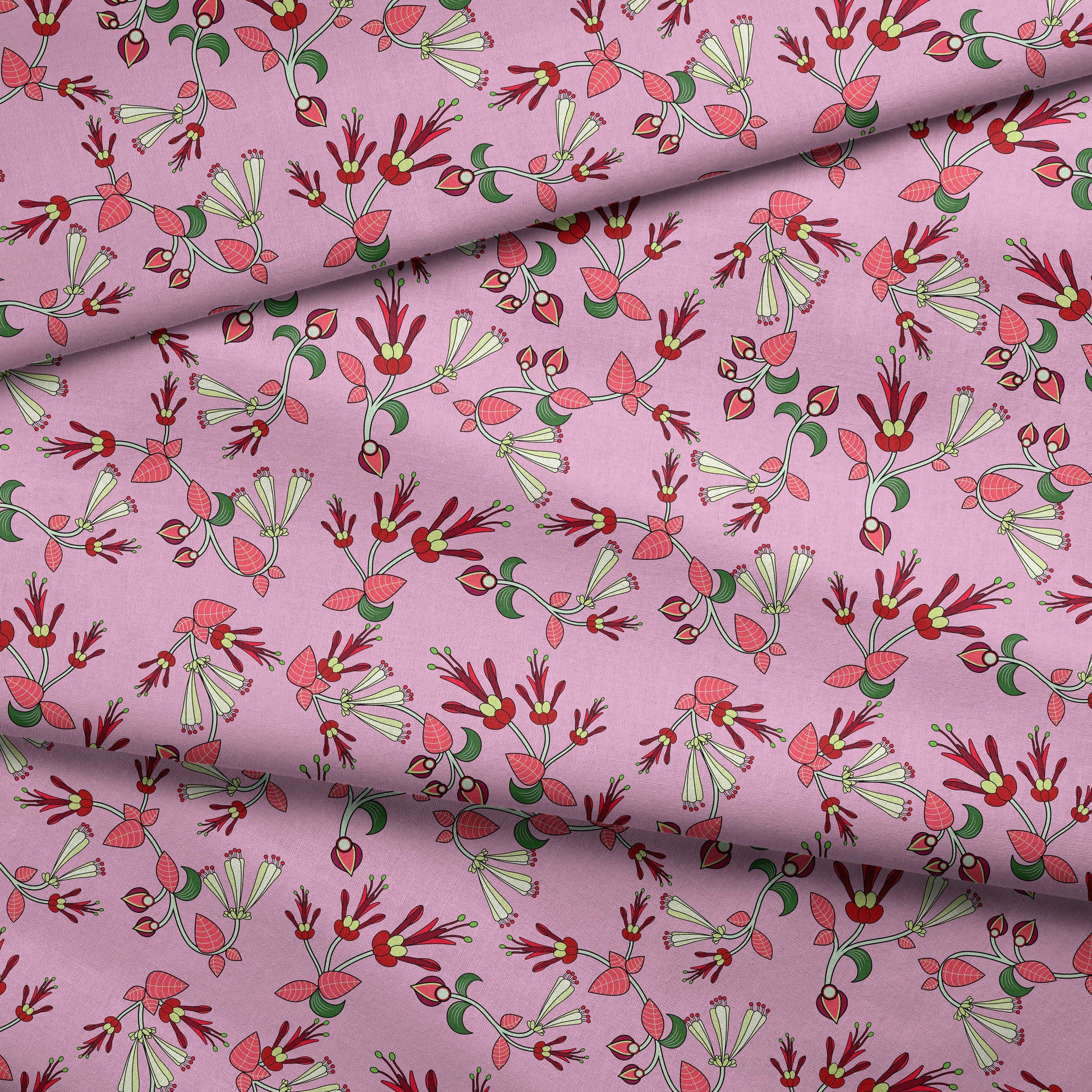 Strawberry Floral Cotton Poplin Fabric By the Yard Fabric NBprintex 