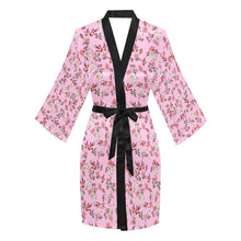 Load image into Gallery viewer, Strawberry Floral Long Sleeve Kimono Robe Long Sleeve Kimono Robe e-joyer 
