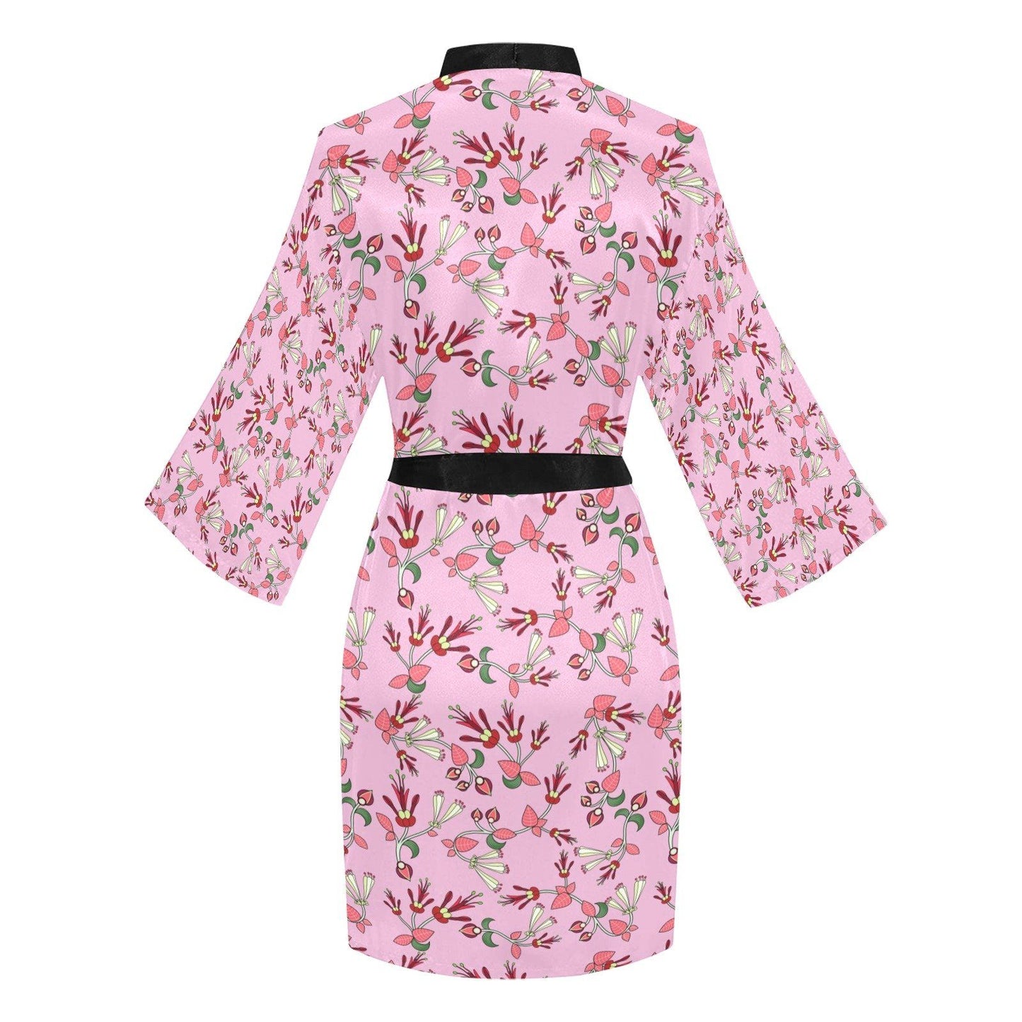 Strawberry Floral Long Sleeve Kimono Robe Long Sleeve Kimono Robe e-joyer 