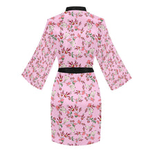 Load image into Gallery viewer, Strawberry Floral Long Sleeve Kimono Robe Long Sleeve Kimono Robe e-joyer 
