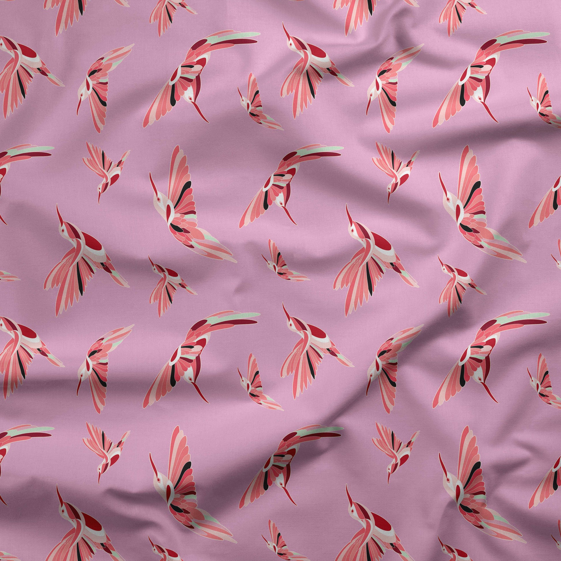 Strawberry Pink Cotton Poplin Fabric By the Yard Fabric NBprintex 