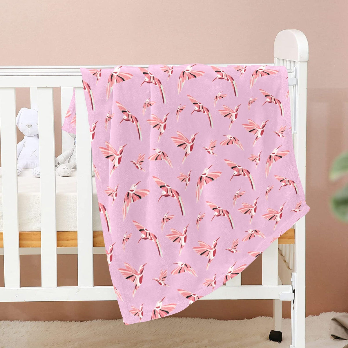 Strawberry Pink Large Baby Blanket by 49 Dzine (image 2)