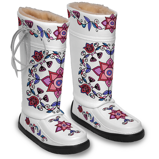 Frost Flower Circle Real Leather MocLux Tall