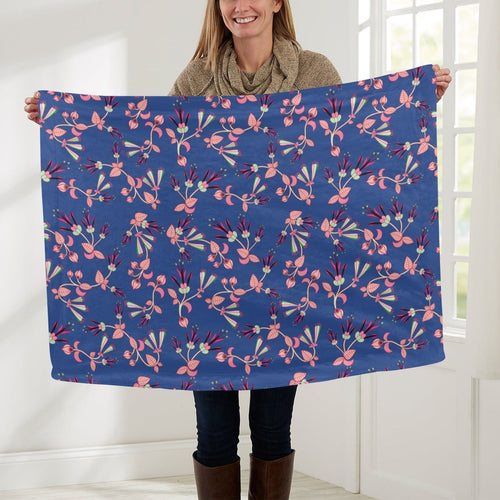 Swift Floral Peach Blue Baby Blanket 30