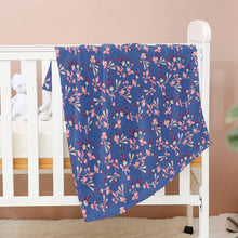 Load image into Gallery viewer, Swift Floral Peach Blue Baby Blanket 40&quot;x50&quot; Baby Blanket 40&quot;x50&quot; e-joyer 
