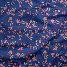 Load image into Gallery viewer, Swift Floral Peach Blue Cotton Poplin Fabric By the Yard Fabric NBprintex 
