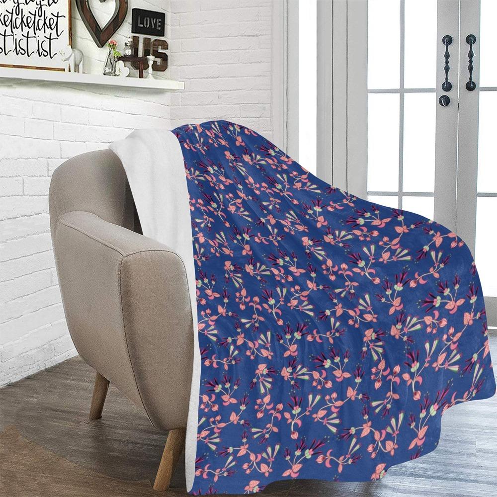 Swift Floral Peach Blue X-Large Micro Fleece Blanket by 49 Dzine (image 2)