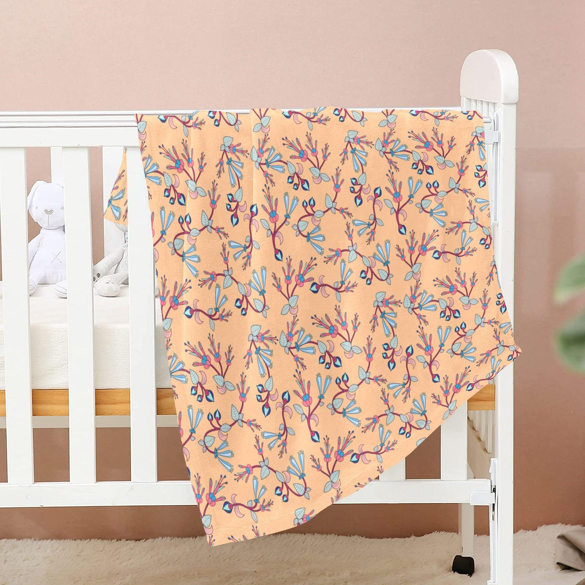 Swift Floral Peach Large Baby Blanket by 49 Dzine (image 2)