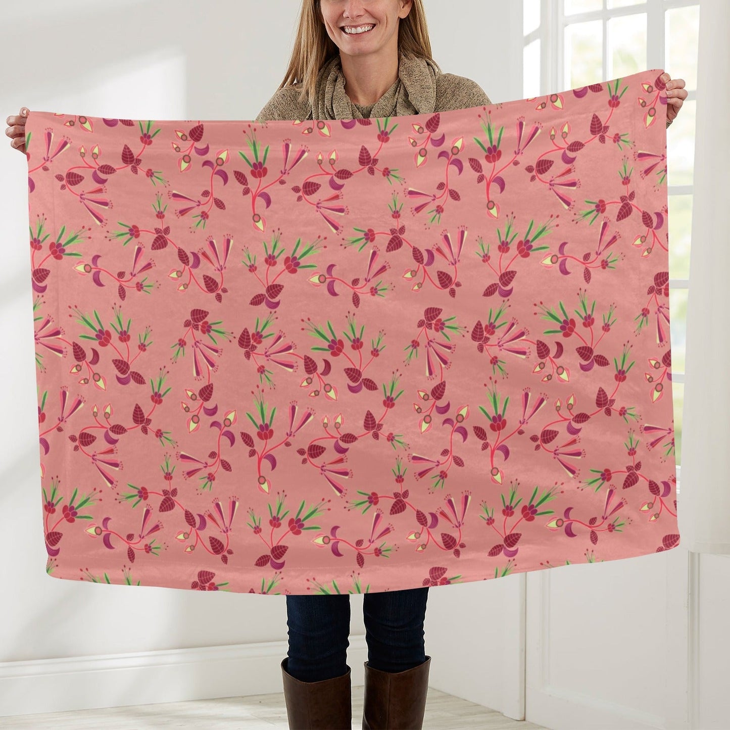 Swift Floral Peach Rouge Remix Baby Blanket 40"x50" Baby Blanket 40"x50" e-joyer 