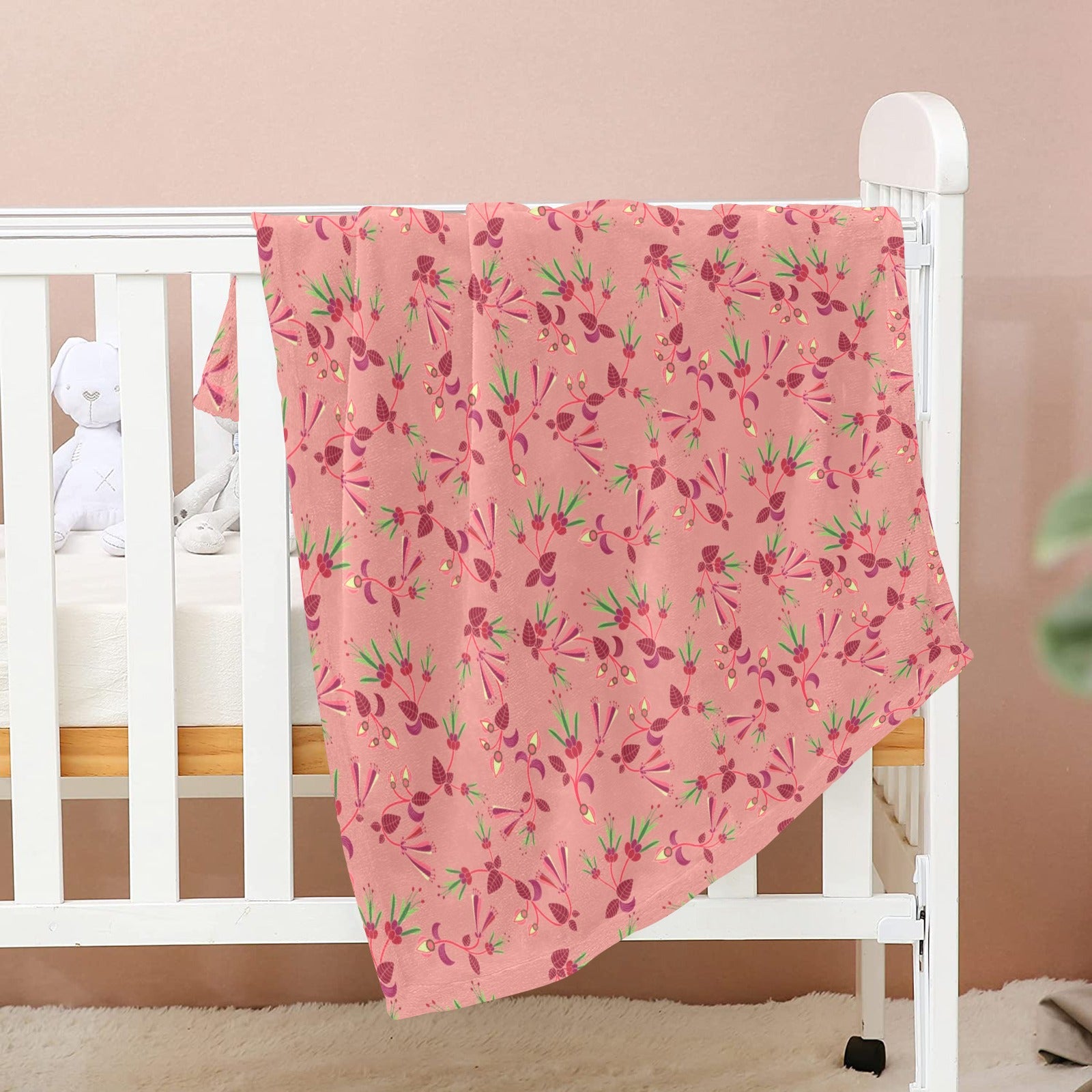 Swift Floral Peach Rouge Remix Baby Blanket 40"x50" Baby Blanket 40"x50" e-joyer 