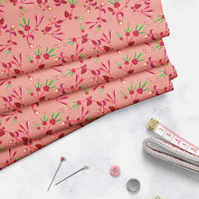 Load image into Gallery viewer, Swift Floral Peach Rouge Remix Cotton Poplin Fabric By the Yard Fabric NBprintex 
