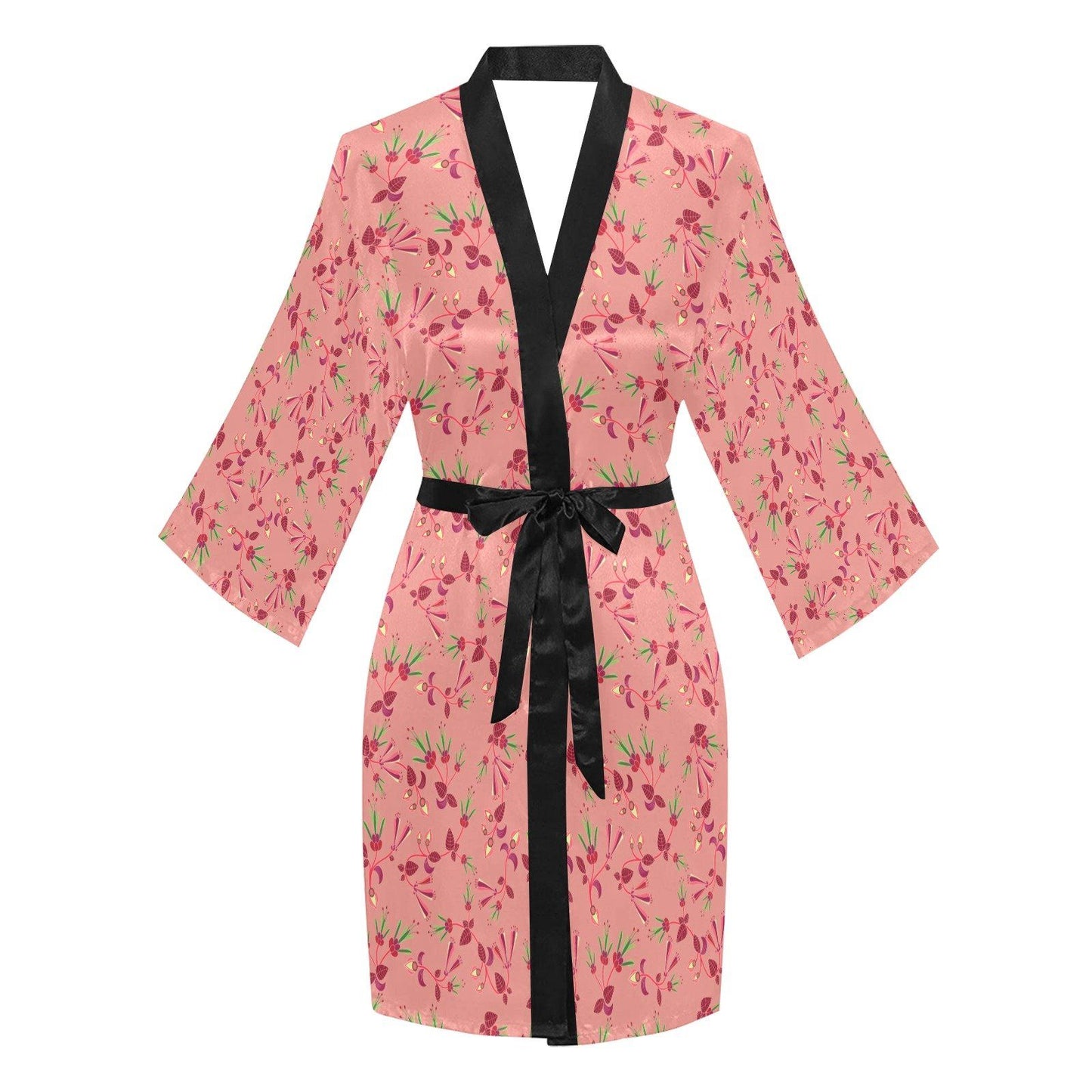 Swift Floral Peach Rouge Remix Long Sleeve Kimono Robe Long Sleeve Kimono Robe e-joyer 