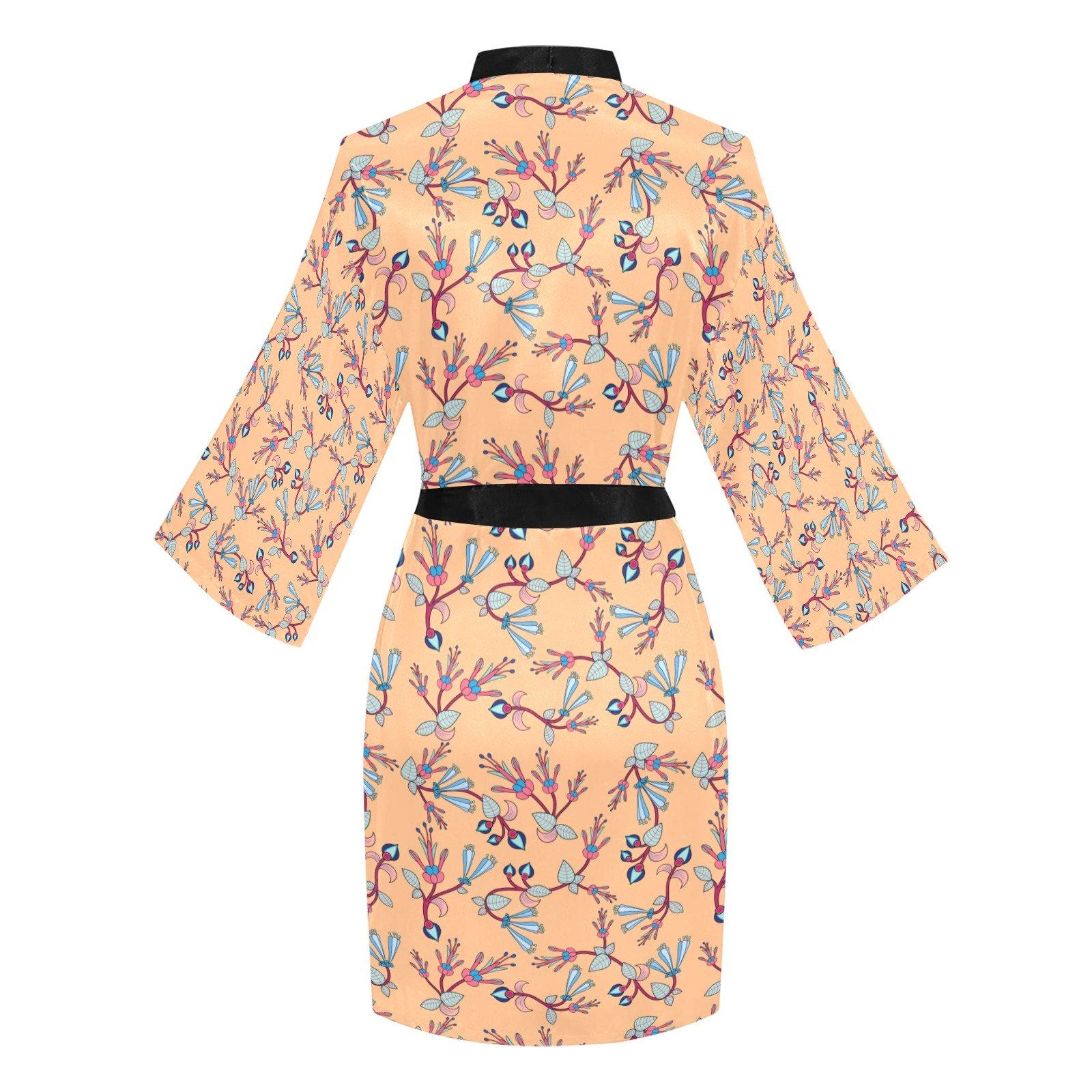 Swift Floral Peache Long Sleeve Kimono Robe Long Sleeve Kimono Robe e-joyer 