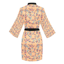 Load image into Gallery viewer, Swift Floral Peache Long Sleeve Kimono Robe Long Sleeve Kimono Robe e-joyer 
