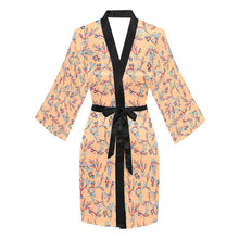 Load image into Gallery viewer, Swift Floral Peache Long Sleeve Kimono Robe Long Sleeve Kimono Robe e-joyer 
