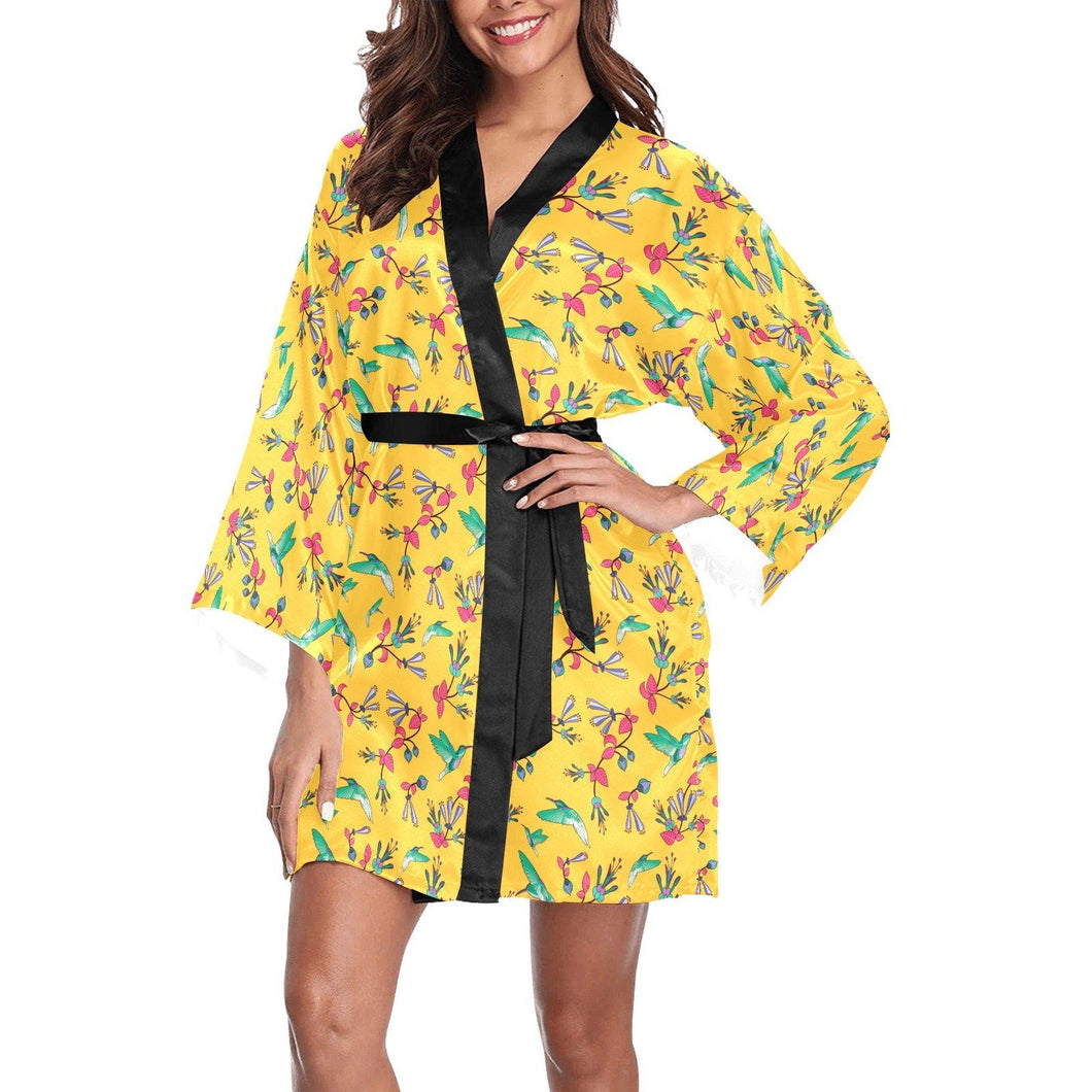 Swift Pastel Yellow Long Sleeve Kimono Robe Long Sleeve Kimono Robe e-joyer 