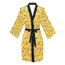 Load image into Gallery viewer, Swift Pastel Yellow Long Sleeve Kimono Robe Long Sleeve Kimono Robe e-joyer 
