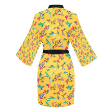 Load image into Gallery viewer, Swift Pastel Yellow Long Sleeve Kimono Robe Long Sleeve Kimono Robe e-joyer 
