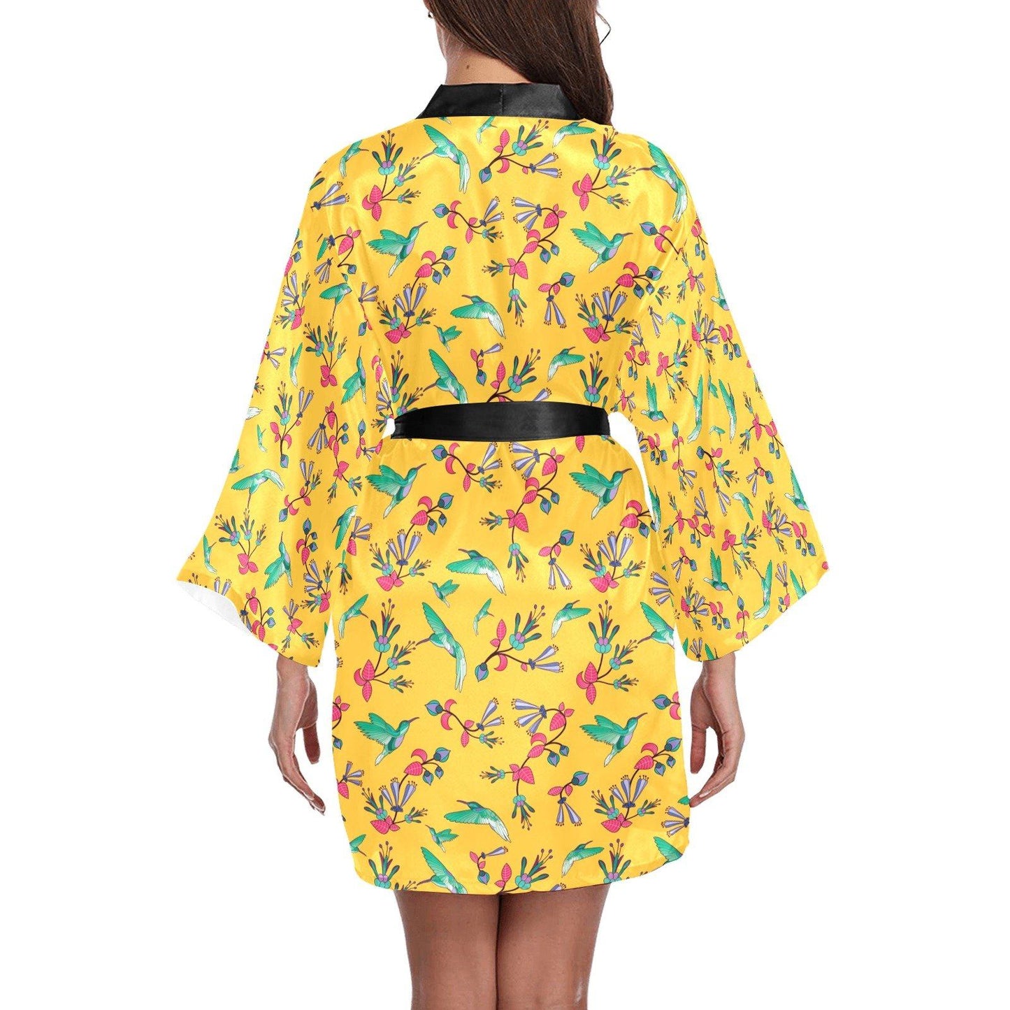 Swift Pastel Yellow Long Sleeve Kimono Robe Long Sleeve Kimono Robe e-joyer 